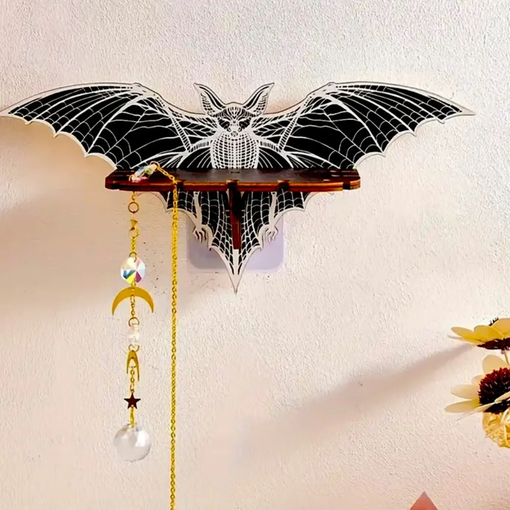 NWT Cyber Goth Mini Bat Shelf Crystal Trinket Holder Wall Hang